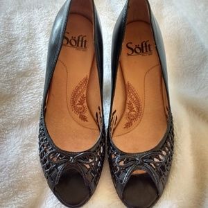 Sofft Peep Toe Shoes Black size 5 1/2